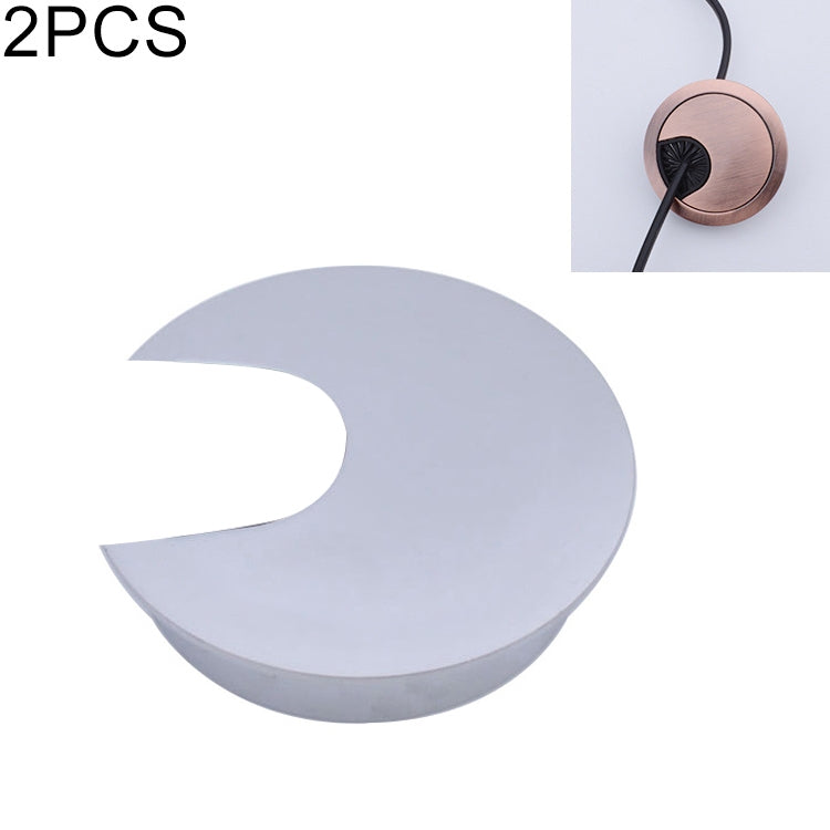 2 PCS Desk Computer Desktop Zinc Alloy Round Threading Box Hole Cover, Hole Diameter: 35mm (Bright Gold), 35mm Green Bronze, 35mm Red Bronze, 35mm Matte Black, 35mm Matte Silver, 35mm Brushed Steel, 35mm Bright Gold