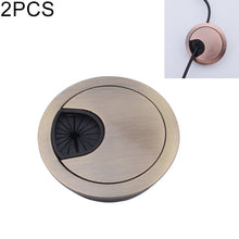 Load image into Gallery viewer, 2 PCS Desk Computer Desktop Zinc Alloy Round Threading Box Hole Cover, Hole Diameter: 50mm (Bright Gold), 50mm
