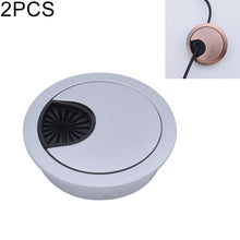 Load image into Gallery viewer, 2 PCS Desk Computer Desktop Zinc Alloy Round Threading Box Hole Cover, Hole Diameter: 50mm (Bright Gold), 50mm
