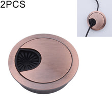 Load image into Gallery viewer, 2 PCS Desk Computer Desktop Zinc Alloy Round Threading Box Hole Cover, Hole Diameter: 53mm  (Bright Gold), 53mm