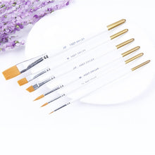 Load image into Gallery viewer, 6 in 1 Artists Oil Painting Brush Set Nylon Hair Wood Handle Acrylic Watercolor Pointed Tip Drawing Pen, Pointed Tip Drawing Pen