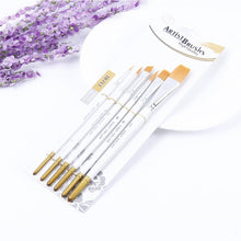 Load image into Gallery viewer, 6 in 1 Artists Oil Painting Brush Set Nylon Hair Wood Handle Acrylic Watercolor Pointed Tip Drawing Pen, Pointed Tip Drawing Pen