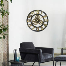 Load image into Gallery viewer, Retro Wooden Round Single-sided Gear Clock Number Wall Clock, Diameter: 40cm, Number 40cm, Number 40cm (Silver)