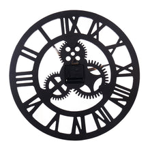 Load image into Gallery viewer, Retro Wooden Round Single-sided Gear Clock Rome Number Wall Clock, Diameter: 70cm, Rome Number 70cm, Rome Number  70cm
