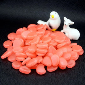 100 PCS Glow in The Dark Garden Pebbles for Walkways & Decoration and Plants Luminous Stones