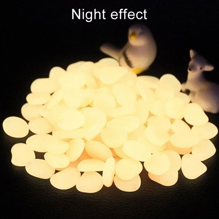 100 PCS Glow in The Dark Garden Pebbles for Walkways & Decoration and Plants Luminous Stones