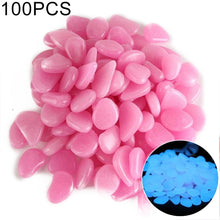 Load image into Gallery viewer, 100 PCS Glow in The Dark Garden Pebbles for Walkways &amp; Decoration and Plants Luminous Stones