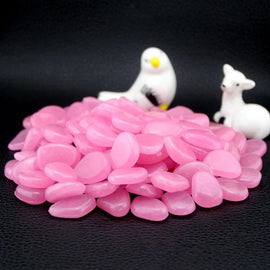 100 PCS Glow in The Dark Garden Pebbles for Walkways & Decoration and Plants Luminous Stones