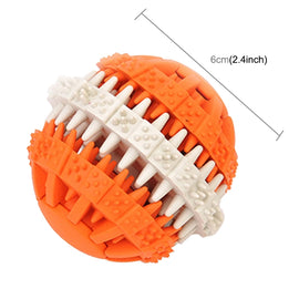 Dog Toy Balls for Pets Tooth Cleaning Chewing Toys Balls of Non-Toxic Soft Rubber , Small Size, Small Size (Orange)