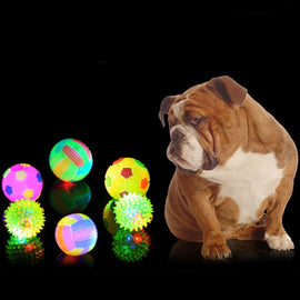 Dog Toy Balls for Pets Color Pet Flashing Ball Glowing Elastic Ball Dog Toy Ball Rubber Acoustic Mimo Bite Toys , Small Size,Random Color Shape Delivery, Small Size