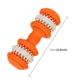 Dog Toy  for Pets Tooth Cleaning Chewing Dumbbells Shape Toys of Non-Toxic Soft Rubber , Large Size,Length:15cm, 15cm (Orange), 15cm(Blue), 15cm (Red), 15cm (Baby Blue)