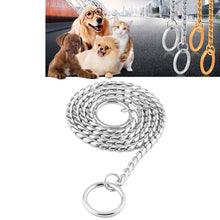 Load image into Gallery viewer, Pet Collars Pet Neck Strap Dog Neckband Snake Chain Dog Chain  Solid  Metal Chain Dog Collar，Length:55cm, 55cm