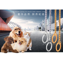 Load image into Gallery viewer, Pet Collars Pet Neck Strap Dog Neckband Snake Chain Dog Chain  Solid  Metal Chain Dog Collar，Length:65cm, 65cm