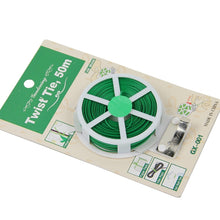Load image into Gallery viewer, 50m Gardening Accessories Tool Package Plastic Flower Wood Tie Line Twist Tie Reel Plant Tie-Line Spool with a Cutter, Package Plastic Flower Wood Tie Line