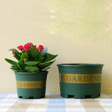 Load image into Gallery viewer, Flower Pots Plant Nursery Pots Plastic Pots Creative Gallons Pots with Tray,Size:12*16*12cm, Random Text Background Color Delivery, 12*16*12cm