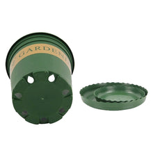 Load image into Gallery viewer, Flower Pots Plant Nursery Pots Plastic Pots Creative Gallons Pots with Tray,Size:12*16*12cm, Random Text Background Color Delivery, 12*16*12cm