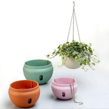 Load image into Gallery viewer, Hanging Plastic Flower Pots Hanging Pots Flower Pot With Hanging Chain,Large Size: 24 x 18cm ,Random Color Delivery, Large Size