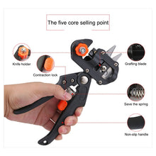 Load image into Gallery viewer, Professional Grafting Tool Set Pruning Scissors Seedling Grafting Machine Grafting Device with Three Blades, a Cross Knife ,a Wrench, Black