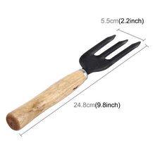 Load image into Gallery viewer, Rake Shovel Digging Trowel 3 in 1  Wooden Handle Metal Head Mini Garden Plant Tool Gardening Tool Garden Flower Tools Garden Tools Combination Set, Plant Tool 3