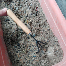Load image into Gallery viewer, Rake Shovel Digging Trowel 3 in 1  Wooden Handle Metal Head Mini Garden Plant Tool Gardening Tool Garden Flower Tools Garden Tools Combination Set, Plant Tool 3