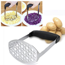 Load image into Gallery viewer, Stainless Steel Manual Pumpkin Potato Ricer Masher with Broad and Ergonomic Horizontal Handle, Single layer stainless