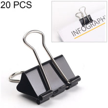 Load image into Gallery viewer, 20PCS 51mm Black Metal Clip Notes Letter Paper Clip Office Bind, 20PCS / 51mm
