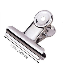 Load image into Gallery viewer, 10pcs 50mm Silver Metal Stainless Steel Round Clip Notes Letter Paper Clip Office Bind Clip, 10PCS / 50mm