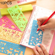 Load image into Gallery viewer, 10 PCS Creative Candy Color Drawing Ruler Speed Sketchpad Art Ruler Template, Random Color Delivery, Speed Sketchpad