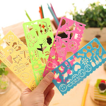Load image into Gallery viewer, 10 PCS Creative Candy Color Drawing Ruler Speed Sketchpad Art Ruler Template, Random Color Delivery, Speed Sketchpad