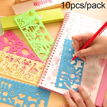 Load image into Gallery viewer, 10 PCS Creative Candy Color Drawing Ruler Speed Sketchpad Art Ruler Template, Random Color Delivery, Speed Sketchpad