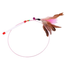 Load image into Gallery viewer, Steel Wire Teasing Feather Wand Pet Toy, Steel Wire