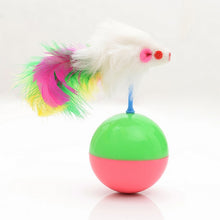 Load image into Gallery viewer, Durable Pet Cat Favorite Toys Feather Mouse Tumbler Plastic Toys Balls, Diameter: 5.5cm, Ball Diameter: 5.5cm