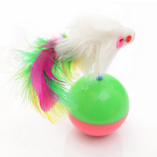 Load image into Gallery viewer, Durable Pet Cat Favorite Toys Feather Mouse Tumbler Plastic Toys Balls, Diameter: 5.5cm, Ball Diameter: 5.5cm