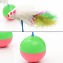 Load image into Gallery viewer, Durable Pet Cat Favorite Toys Feather Mouse Tumbler Plastic Toys Balls, Diameter: 5.5cm, Ball Diameter: 5.5cm