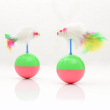 Load image into Gallery viewer, Durable Pet Cat Favorite Toys Feather Mouse Tumbler Plastic Toys Balls, Diameter: 5.5cm, Ball Diameter: 5.5cm