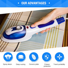 Load image into Gallery viewer, Multifunction Household Handheld Steamer Travel Portable Hand - Held Steam Hanging Hot Machine Ceramic Bottom with Flannelette Brush &amp; Hair Brush &amp; Measuring Cup,EU Plug, EU Plug Purple, EU Plug Blue