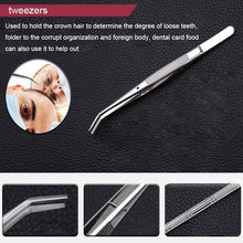 Load image into Gallery viewer, 6 in 1 Dental Tool Set (Stainless Steel Probe + Hoe-shaped Dentist + Sickle Dentist + Tooth Stain Rejection Device + Dental Tweezers + Mouth Mirror), 6 in 1