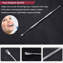 Load image into Gallery viewer, 6 in 1 Dental Tool Set (Stainless Steel Probe + Hoe-shaped Dentist + Sickle Dentist + Tooth Stain Rejection Device + Dental Tweezers + Mouth Mirror), 6 in 1