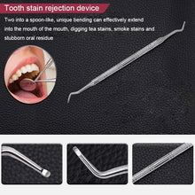 Load image into Gallery viewer, 6 in 1 Dental Tool Set (Stainless Steel Probe + Hoe-shaped Dentist + Sickle Dentist + Tooth Stain Rejection Device + Dental Tweezers + Mouth Mirror), 6 in 1