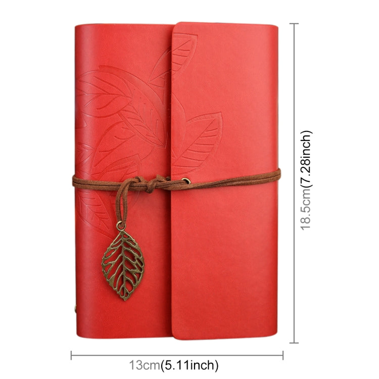 Creative Retro Autumn Leaves Pattern Loose-leaf Travel Diary Notebook, Size: M, M