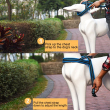 Load image into Gallery viewer, Pet Dogs A7 Reflective Polyester Chest Harness Lead Leash Traction Big Dogs Safety Chain Rope Collar, Size: XS, 2.0*42*50cm, Size: XS, 2.0*42*50cm