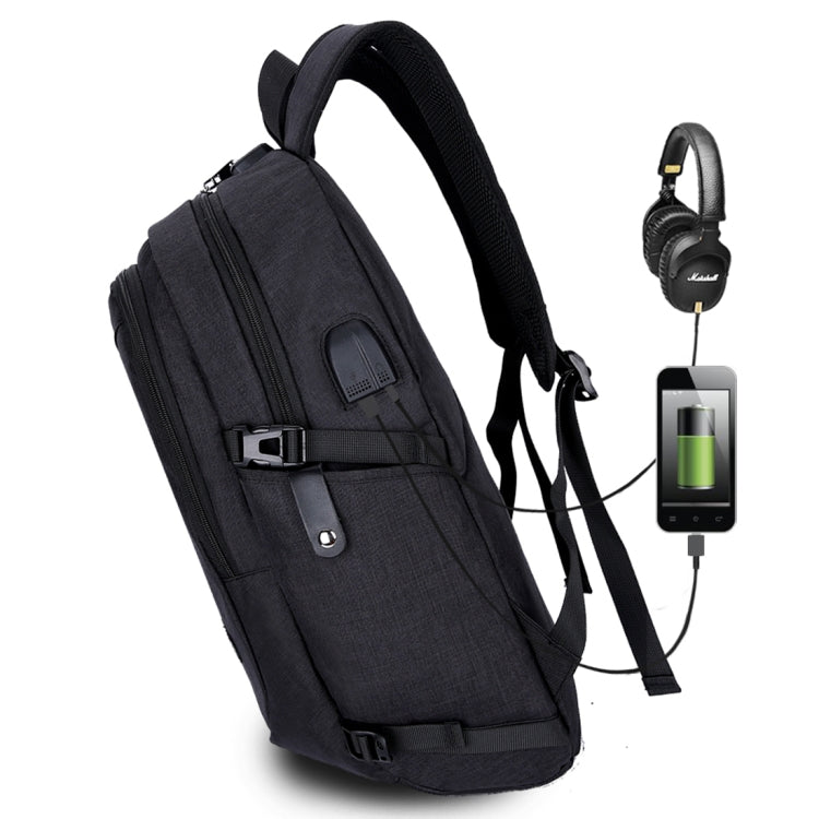 Multi-Function Large Capacity Travel Casual Backpack Laptop Computer Bag with External USB Charging Interface & Headphone Jack & Anti-theft Lock for Men