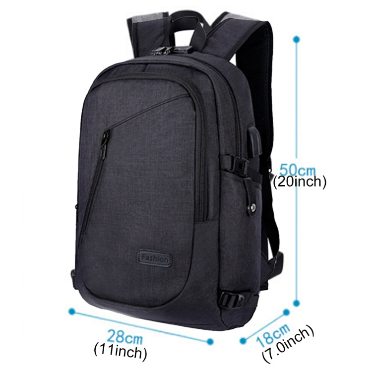 Multi-Function Large Capacity Travel Casual Backpack Laptop Computer Bag with External USB Charging Interface & Headphone Jack & Anti-theft Lock for Men