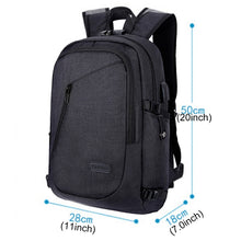 Load image into Gallery viewer, Multi-Function Large Capacity Travel Casual Backpack Laptop Computer Bag with External USB Charging Interface &amp; Headphone Jack &amp; Anti-theft Lock for Men
