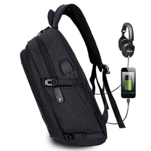 Load image into Gallery viewer, Multi-Function Large Capacity Travel Casual Backpack Laptop Computer Bag with External USB Charging Interface &amp; Headphone Jack &amp; Anti-theft Lock for Men