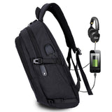 Multi-Function Large Capacity Travel Casual Backpack Laptop Computer Bag with External USB Charging Interface & Headphone Jack & Anti-theft Lock for Men