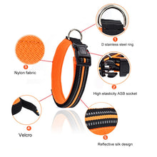 Load image into Gallery viewer, Pet Dogs Polyester Reflective Breathable Pets Collar Traction Lead Leash, Size: M, 2.5*42*47cm, Size: M, 2.5*42*47cm