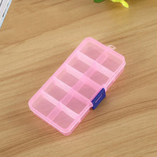 Load image into Gallery viewer, 10 PCS Removable Grid Plastic Box Organizer for Jewelry Earring Fishing Hook Small Accessories, Size: Small, 10 Slots, 10 Slots (Pink+Blue), 10 Slots (Orange + blue), 10 Slots (Purple+Blue), 10 Slots  (White+Pink), 10 Slots  (White+Blue)