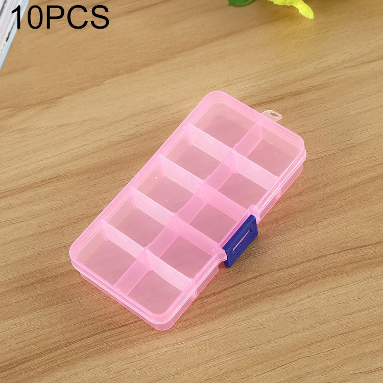 10 PCS Removable Grid Plastic Box Organizer for Jewelry Earring Fishing Hook Small Accessories, Size: Small, 10 Slots, 10 Slots (Orange + blue), 10 Slots (Purple+Blue), 10 Slots  (White+Pink), 10 Slots  (White+Blue), 10 Slots (Pink+Blue)