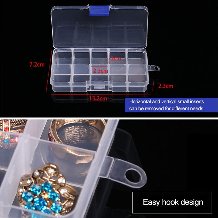 10 PCS Removable Grid Plastic Box Organizer for Jewelry Earring Fishing Hook Small Accessories, Size: Small, 10 Slots, 10 Slots (Orange + blue), 10 Slots (Purple+Blue), 10 Slots  (White+Pink), 10 Slots  (White+Blue), 10 Slots (Pink+Blue)